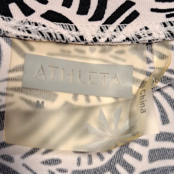 Athleta Black & White Women's Faux Wrap Dress Size Medium - Picture 8 of 8